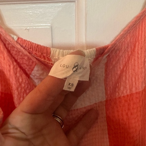 Lou & Grey Orange/Red Plaid Maxi Dress size XS - Picture 2 of 3